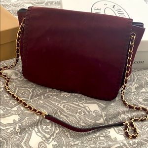 Suede burgundy purse
